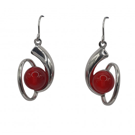 boucles d'oreilles oeil de chat rouge