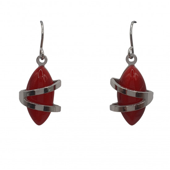 boucles d'oreilles oeil de chat rouge