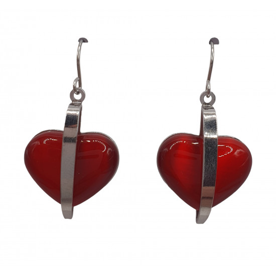 red cat eye earrings