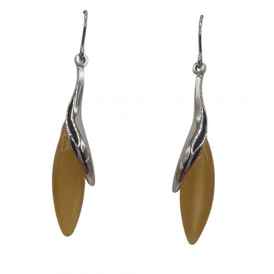 boucles d'oreilles oeil de chat jaune