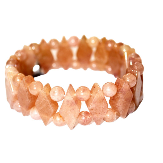 Diamond Shaped Strawberry Quartz Bracelet