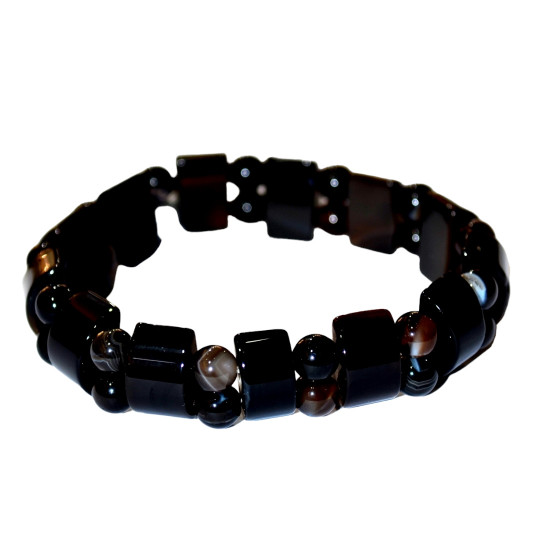 Black Agate Tank Bracelet