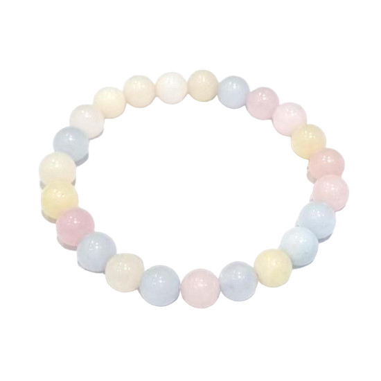 Aragonite, Aquamarine and Rose Quartz Bracelet 8mm