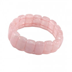 Rectangular Rose Quartz Bracelet