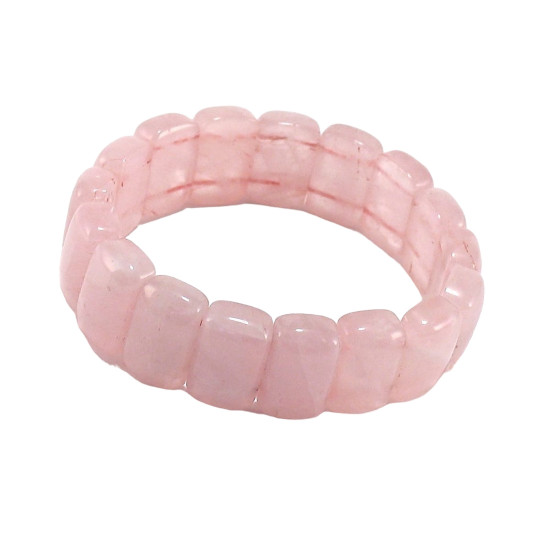 Rectangular Rose Quartz Bracelet
