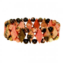 Diamond Shaped Rhodonite Bracelet