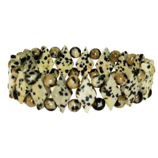 Diamond Shaped Dalmatian Jasper Bracelet
