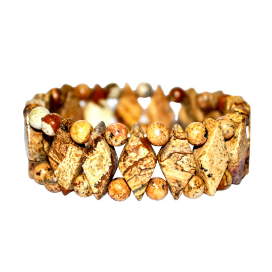 Diamond Shaped landscape Jasper Bracelet