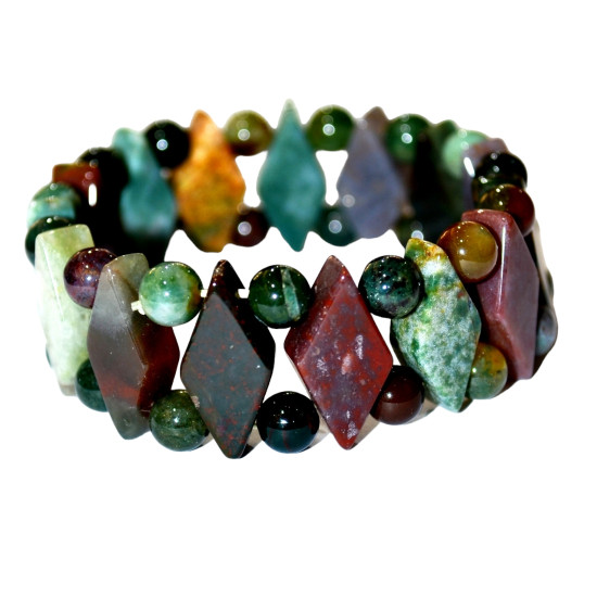 Diamond Shaped Heliotrope Jasper Bracelet