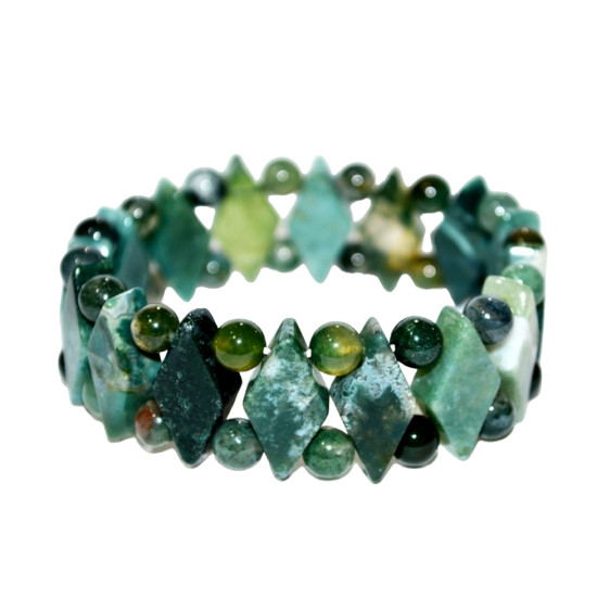 diamond moss agate bracelet