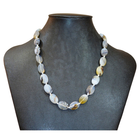 white agate necklace 14mm