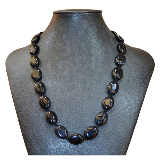 Black onyx oval necklace