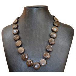 round cappuccino jasper necklace