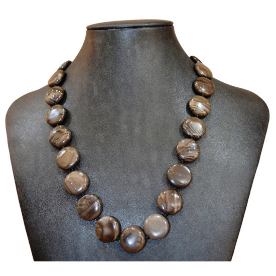 round cappuccino jasper necklace