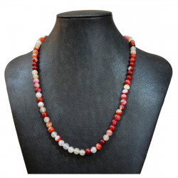 Collier agate 6mm rouge