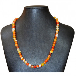 Collier agate 6mm orange
