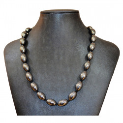 olive hematite necklace 15mm