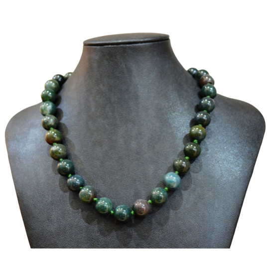 heliotrope jasper necklace 12mm