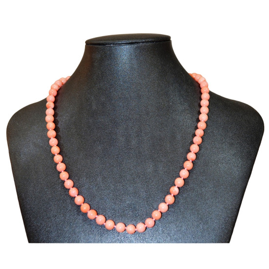 pink coral necklace 6mm