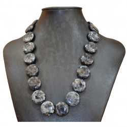 round larvikite necklace 20mm