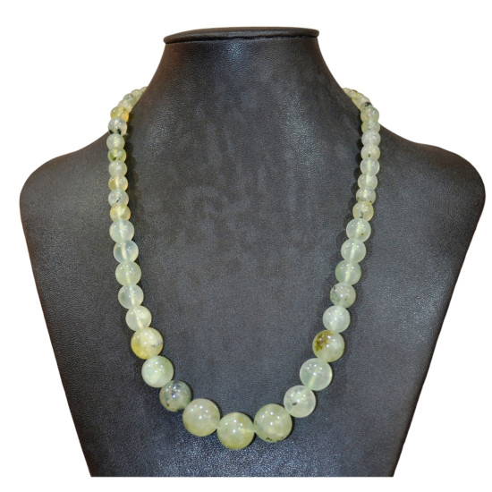cascading prehnite and epidote necklace 6-14mm