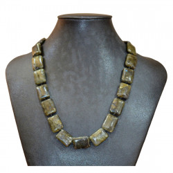 rectangular labradorite necklace 18mm