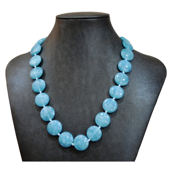 aquamarine necklace 15mm
