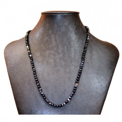 Collier agate 4mm noire