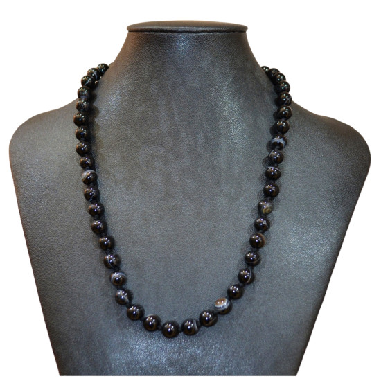 black agate necklace 8mm