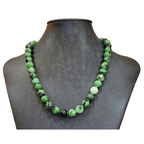 zoisite ruby necklace 10mm