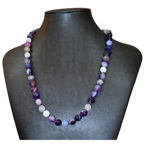 faceted purple agate necklace 8mm