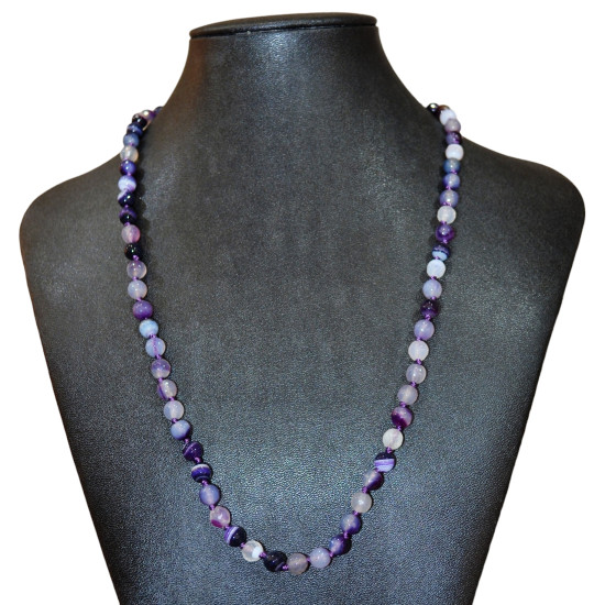 faceted purple agate necklace 6mm