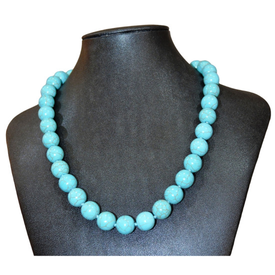 Turquoise necklace 12mm