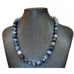 collier agate 10mm grise