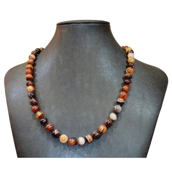 brown agate necklace 8mm