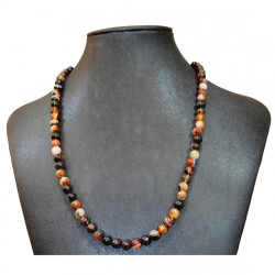 Collier agate 6mm marron