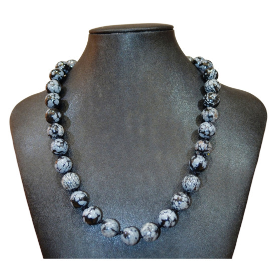 snowflake obsidian necklace 12mm