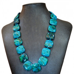 Collier chrysocolle carré