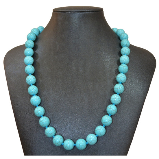 turquoise necklace 12mm
