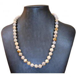 Collier jaspe paysage 8mm