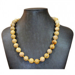 Collier jaspe paysage 12mm