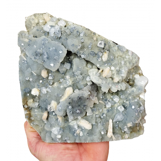 apophyllite and stilbite on chalcedony