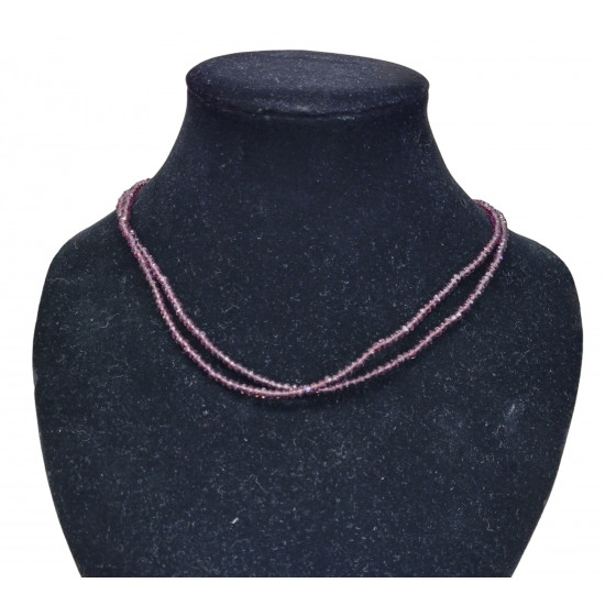 faceted quartz morganite necklace 4mm