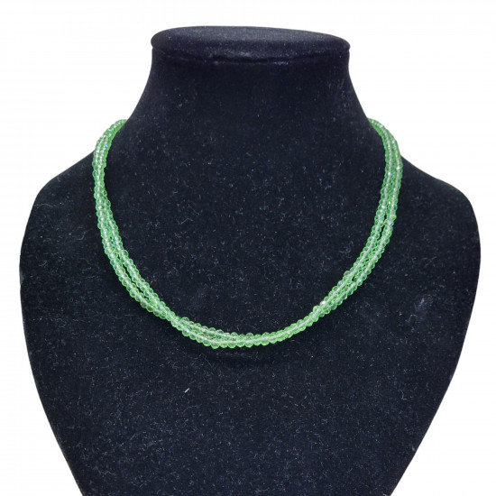 faceted quartz prasiolite necklace 4mm