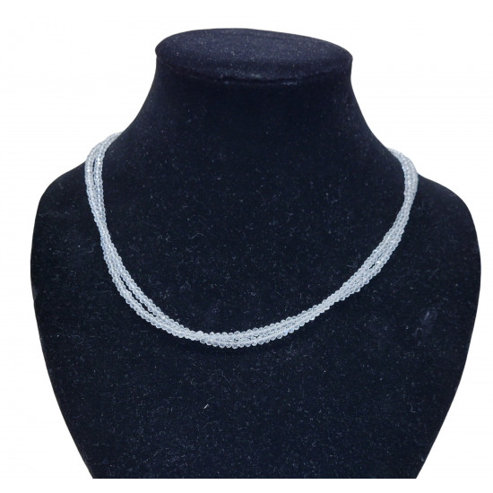 faceted quartz clear herkimer necklace 4mm