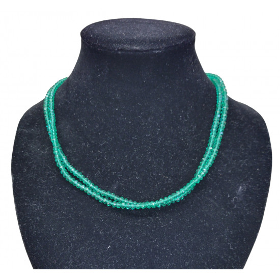 faceted quartz emerald city necklace 4mm