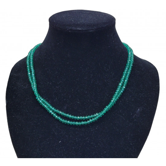 faceted quartz tantalizing teal necklace 4mm