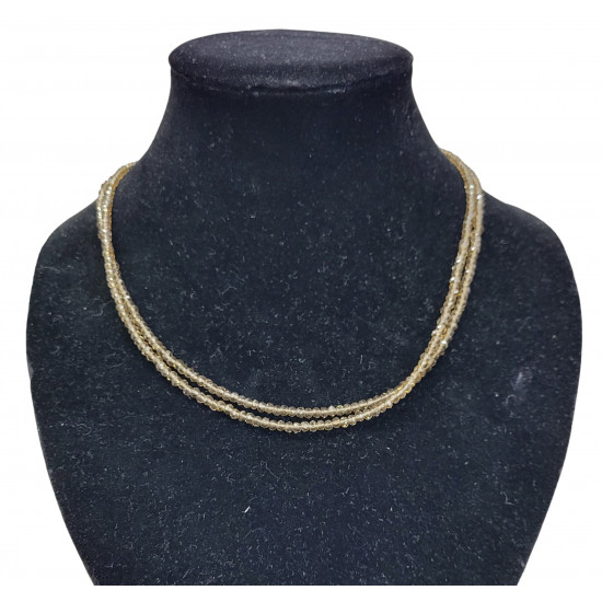 faceted quartz pine necklace 4mm