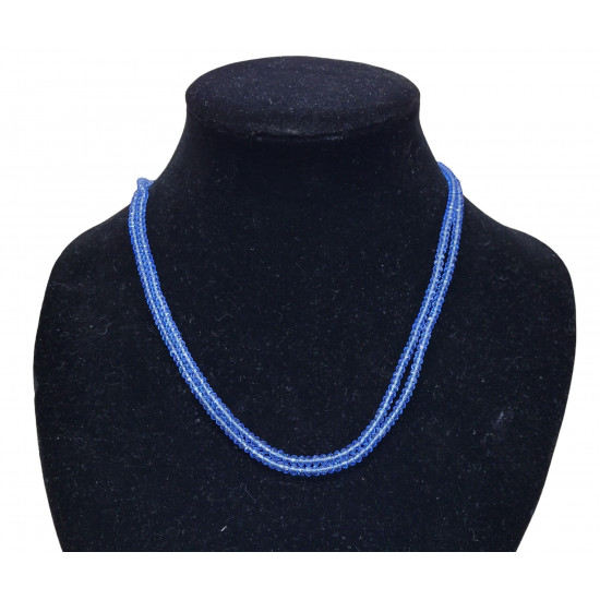 faceted quartz london blue necklace 4mm