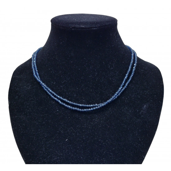 faceted quartz iolite necklace 4mm